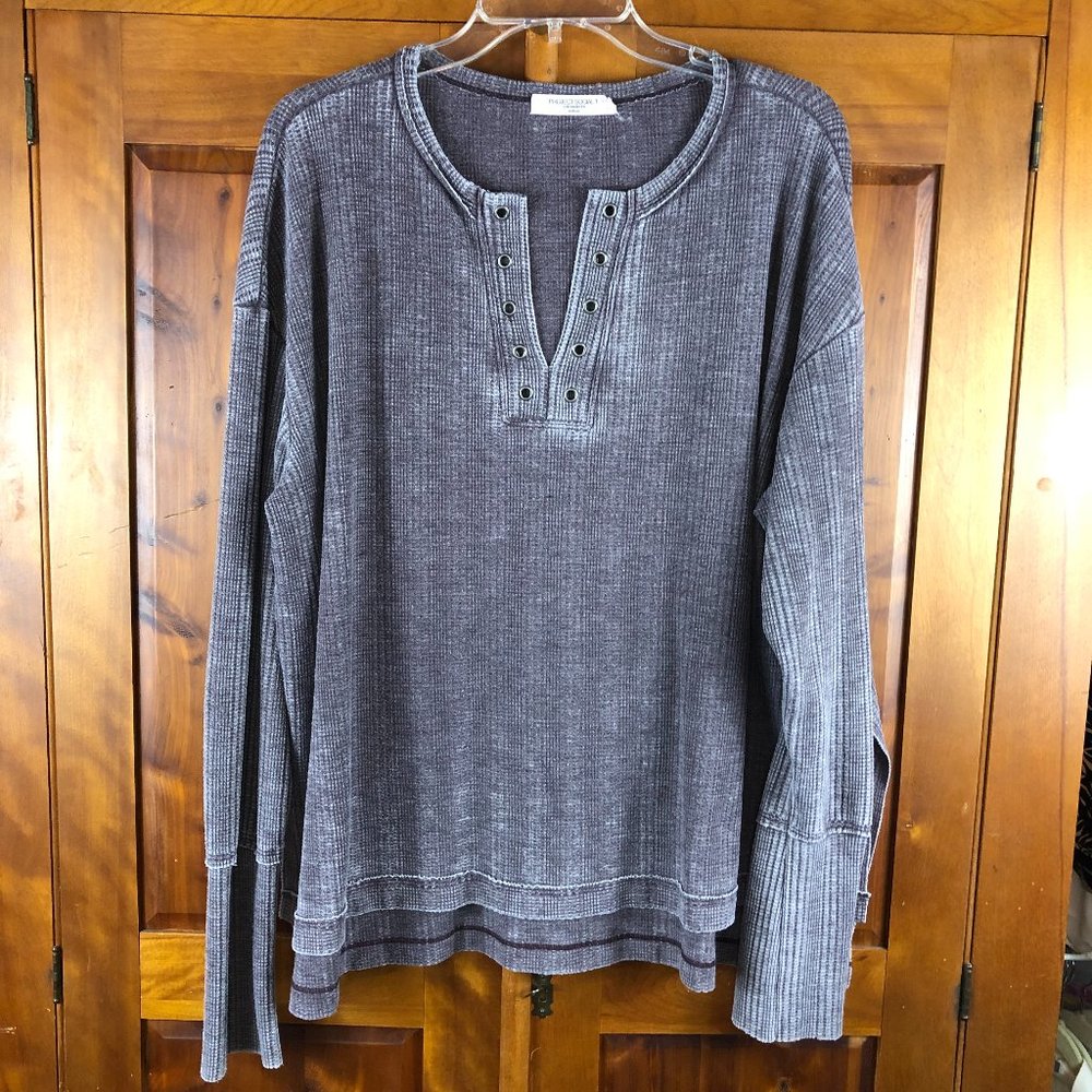 PROJECT SOCIAL T LAVENDER SEAMED COZY THERMAL LONG SLEEVE TOP Layers Casual